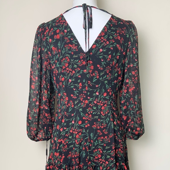 Calvin Klein Women's Sheath 3/4 Sleeve Floral Pleated Dress Size: 8 - Picture 6 of 15